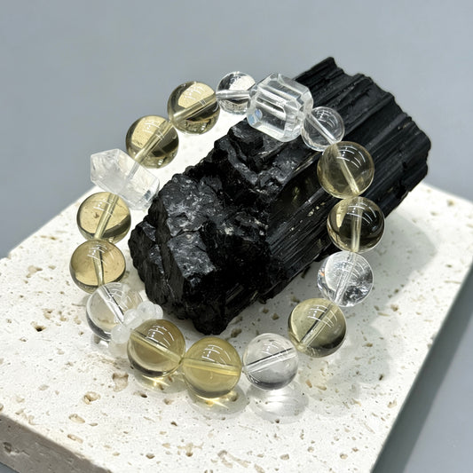 Citrine & Clear Quartz Bracelet - Crystal Honey