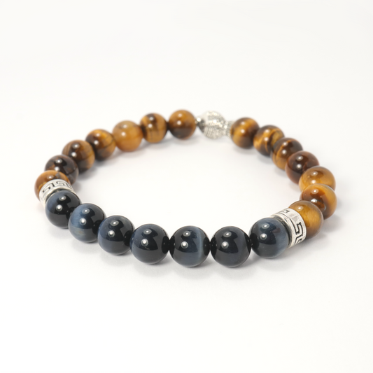 Twin Guardians – Yellow & Blue Tiger’s Eye Bracelets