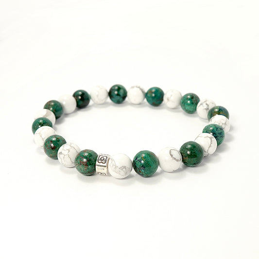 Serene Earth - White Howlite & American Turquoise Bracelet