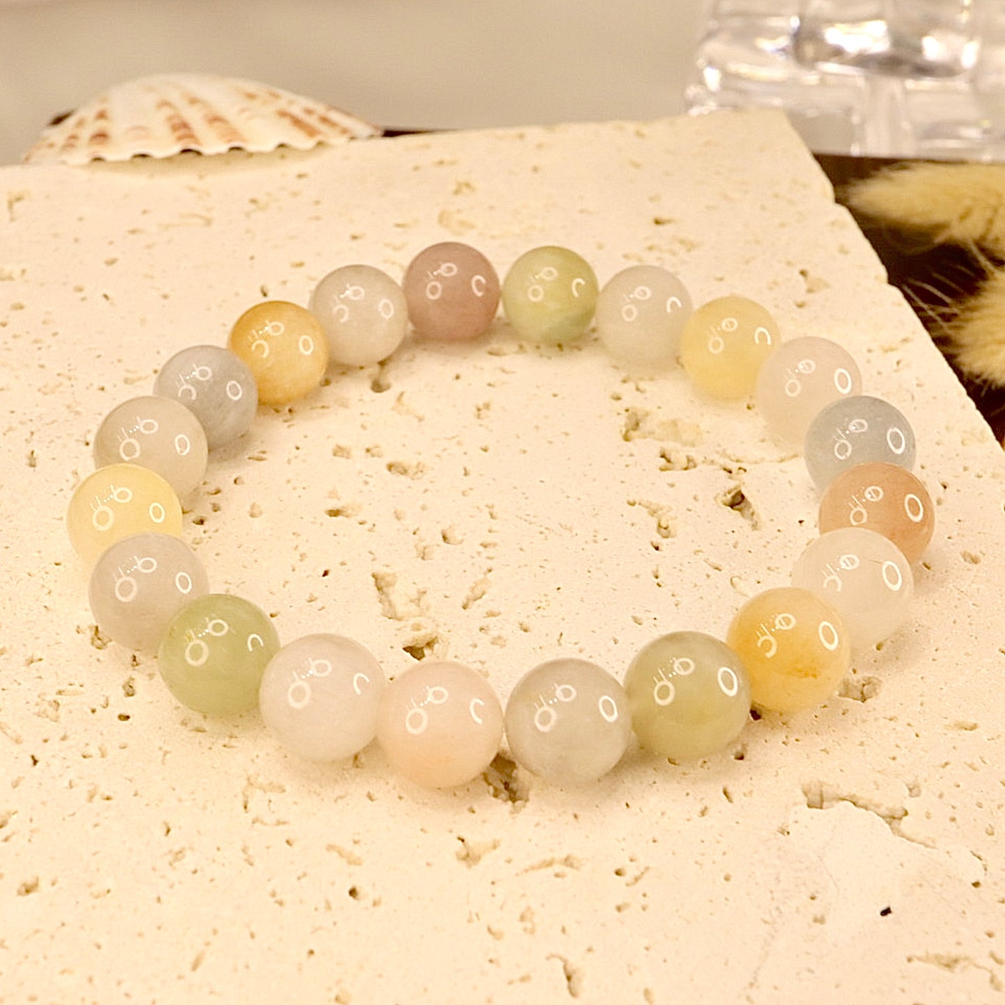 Rabbit Hair Quartz Bracelet - Rainbow Aura