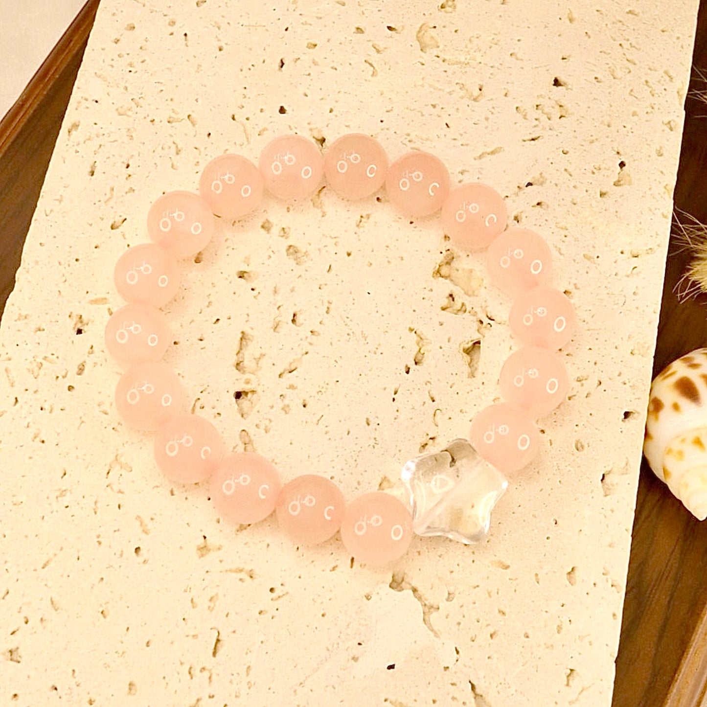 Rose Quartz & Clear Quartz Bracelet - Starlight Fall-in-Love