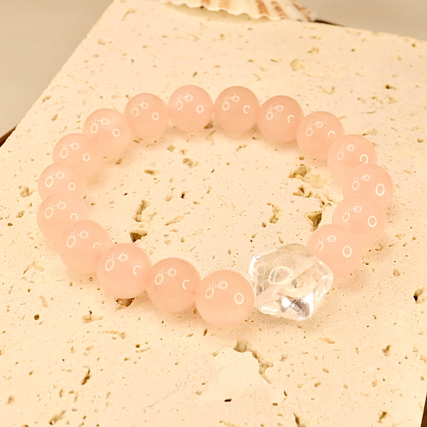 Rose Quartz & Clear Quartz Bracelet - Starlight Fall-in-Love