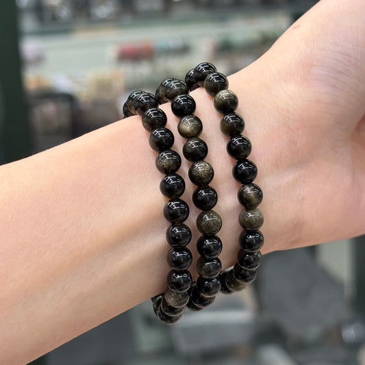 Golden Obsidian Bracelet - Golden Vein Guardian