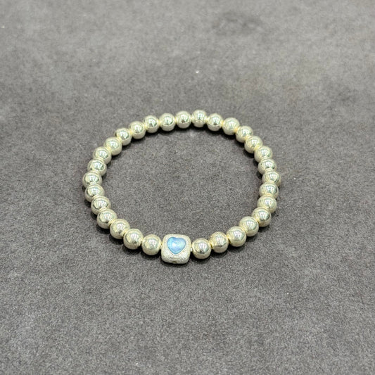 s999 Silver & Aquamarine Treasure Box Bracelet
