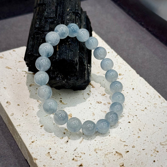 Blue Rutilated / Rabbit Hair Quartz Bracelet - Mini Blue Rabbit