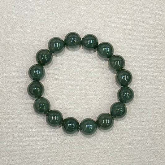 Chinese Qiemo Blue Hetian Nephrite Jade Bracelet - Ink Orchid 墨兰