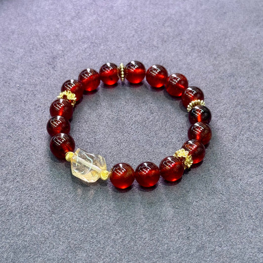 Garnet & Citrine Bracelet - Golden Ember