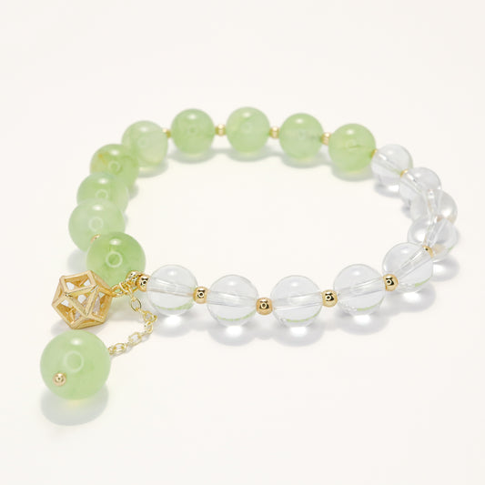 Summer Breeze - Prehnite & Clear Quartz Bracelet
