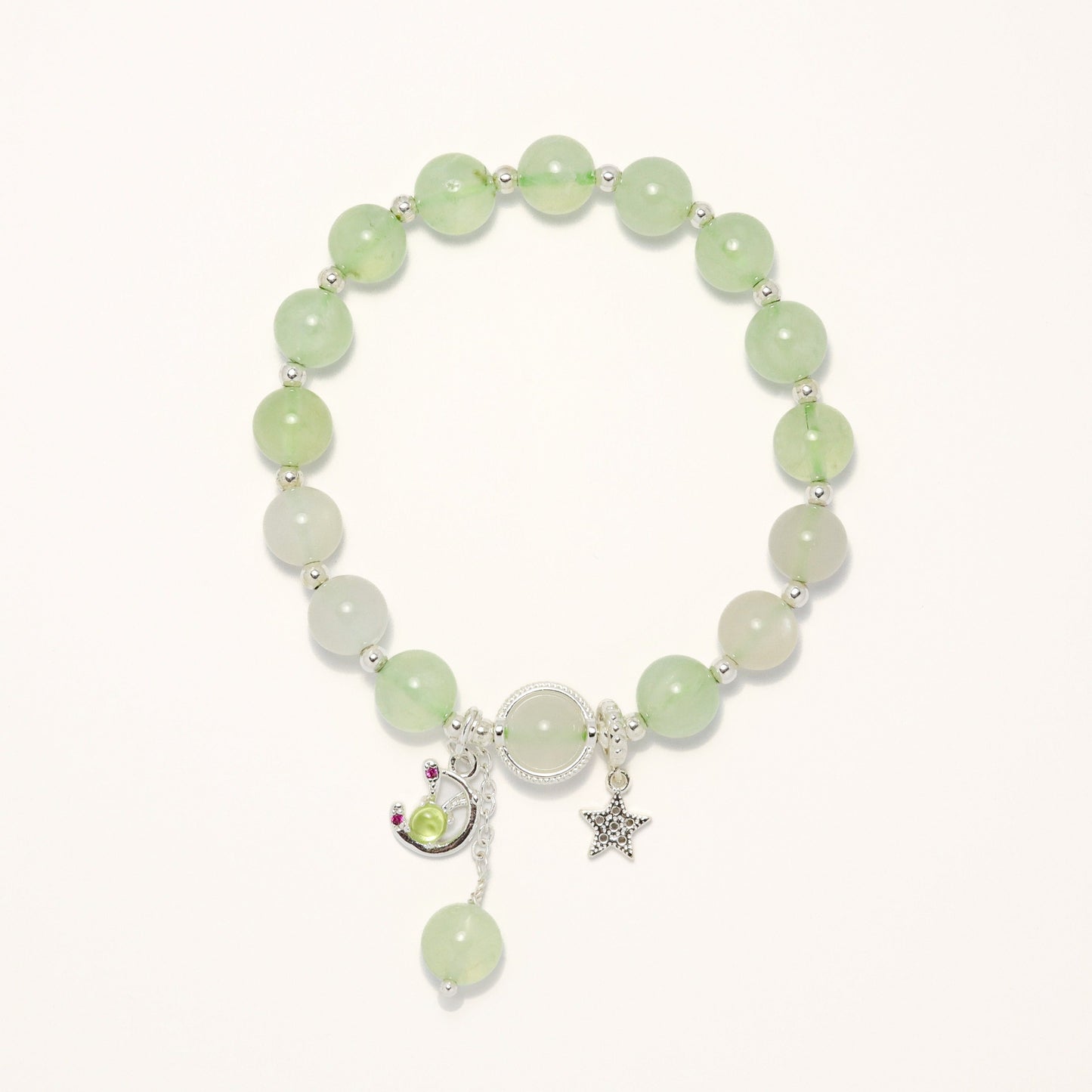 Summer Night - Prehnite & Moonstone Bracelet
