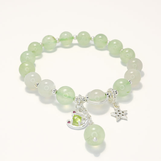 Summer Night - Prehnite & Moonstone Bracelet
