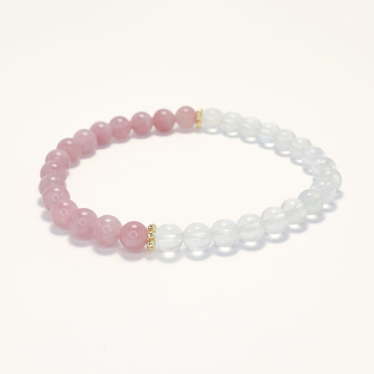 Pink Night - Rose Quartz & Moonstone Bracelet