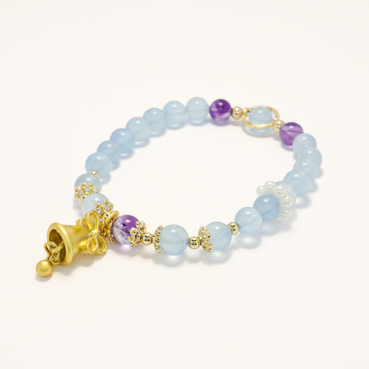 Love U From Distant I - Aquamarine & Amethyst Bracelet