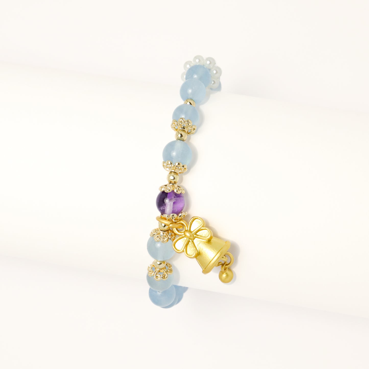 Love U From Distant I - Aquamarine & Amethyst Bracelet