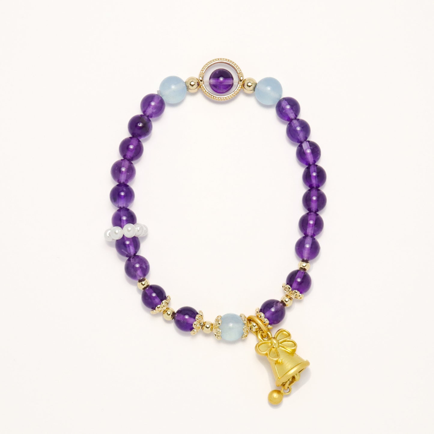 Love U From Distant II - Aquamarine & Amethyst Bracelet