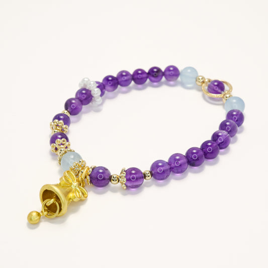 Love U From Distant II - Aquamarine & Amethyst Bracelet