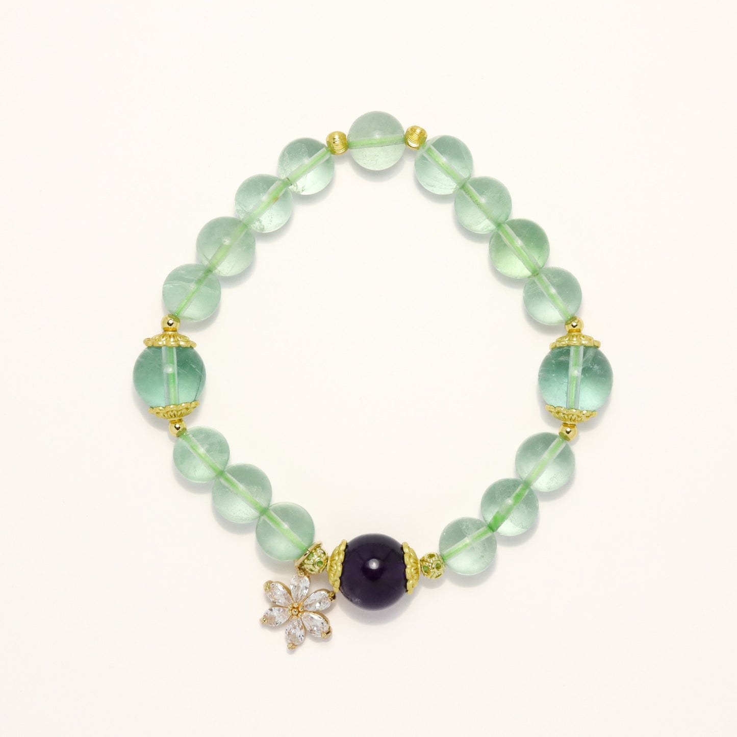 Queen Forest - Green Fluorite & Amethyst Bracelet