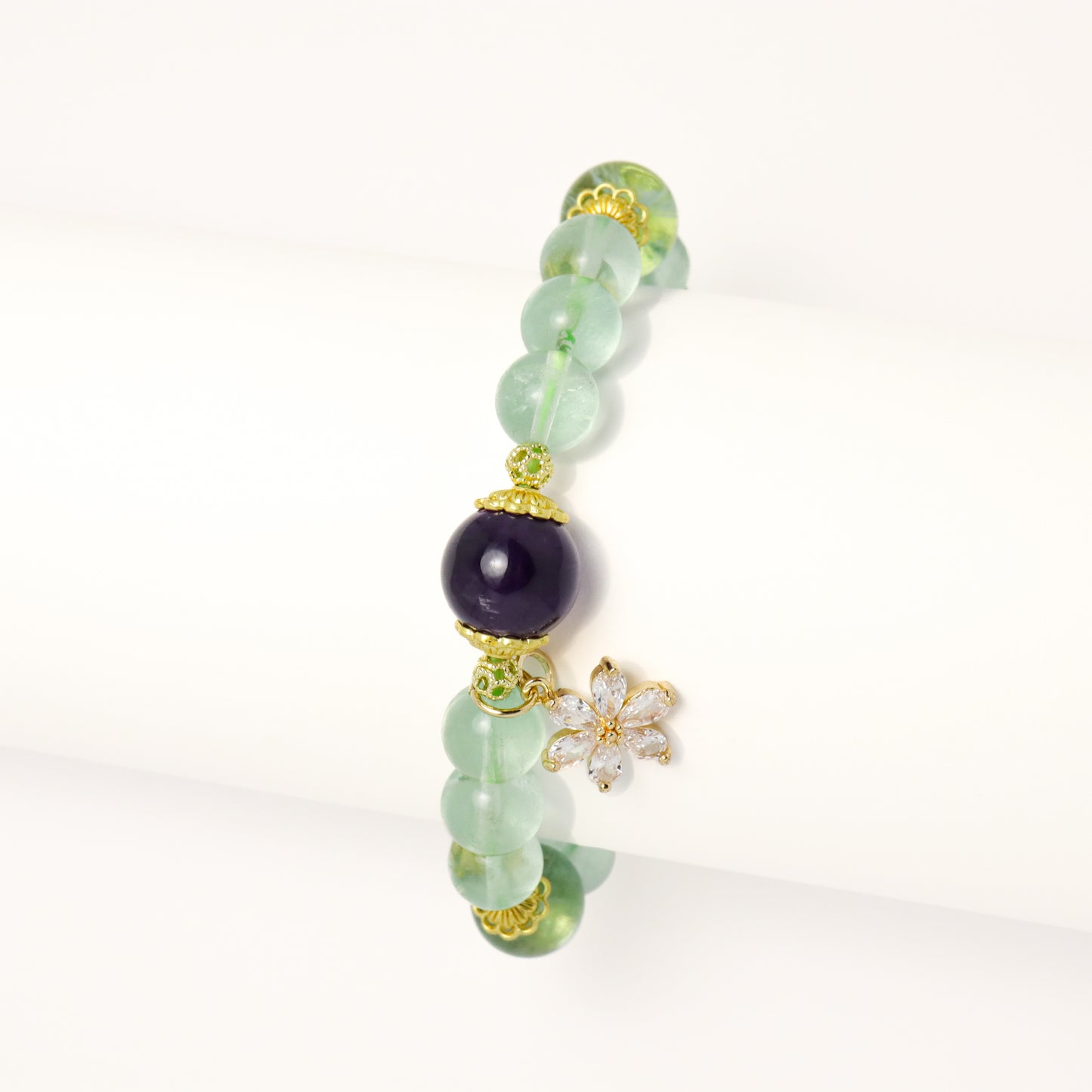 Queen Forest - Green Fluorite & Amethyst Bracelet