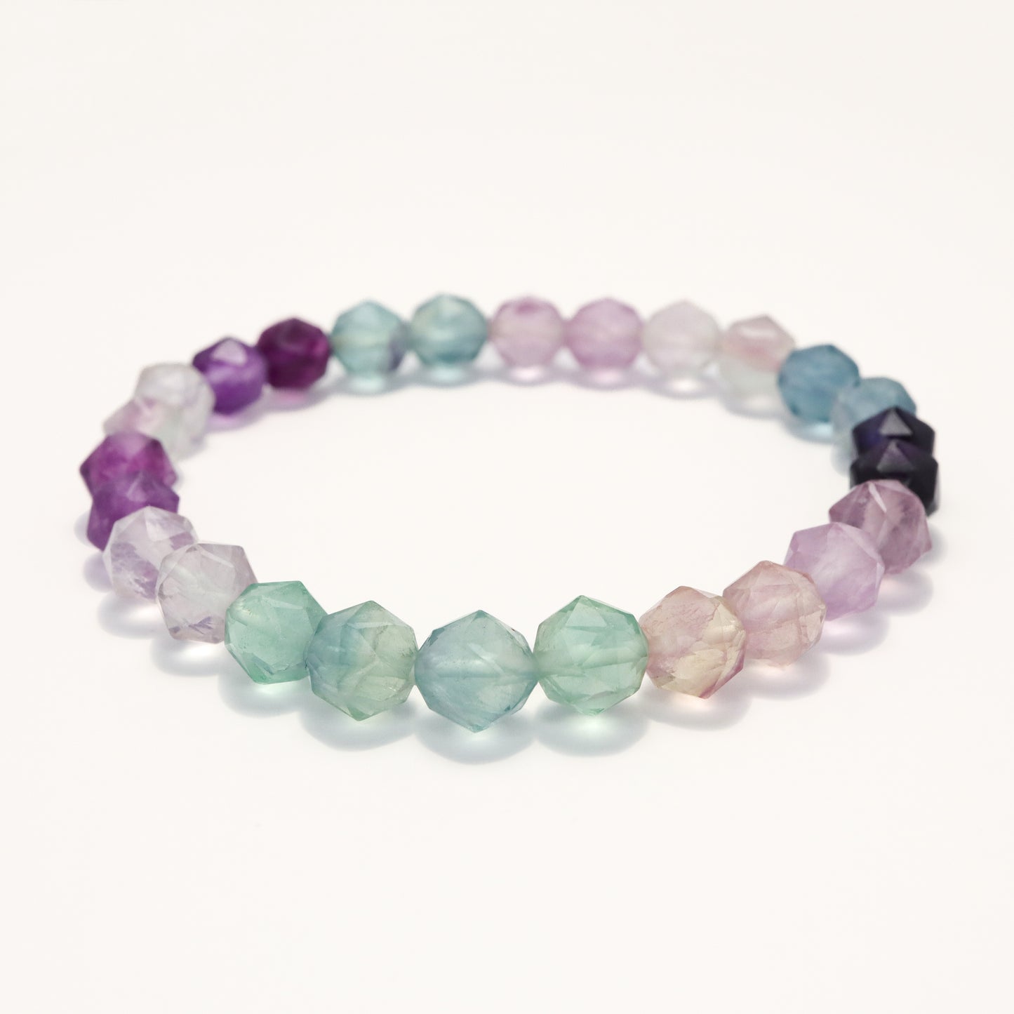 The Color of The World - Diamond Cut Multicolor Fluorite Bracelet