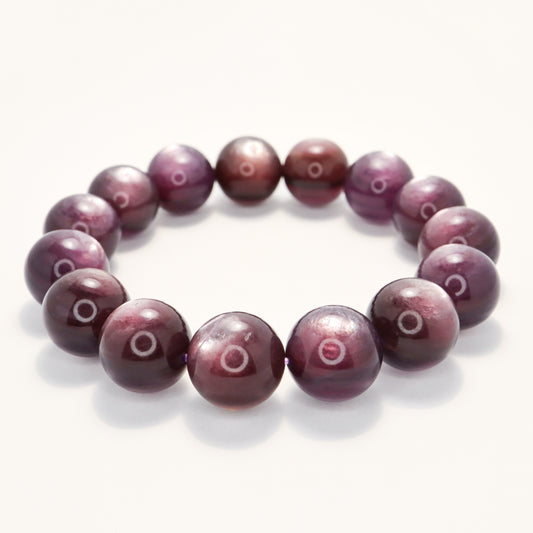 Imperial Purple Grape II - High Grade Cat Eye Purple Lepidolite Bracelet