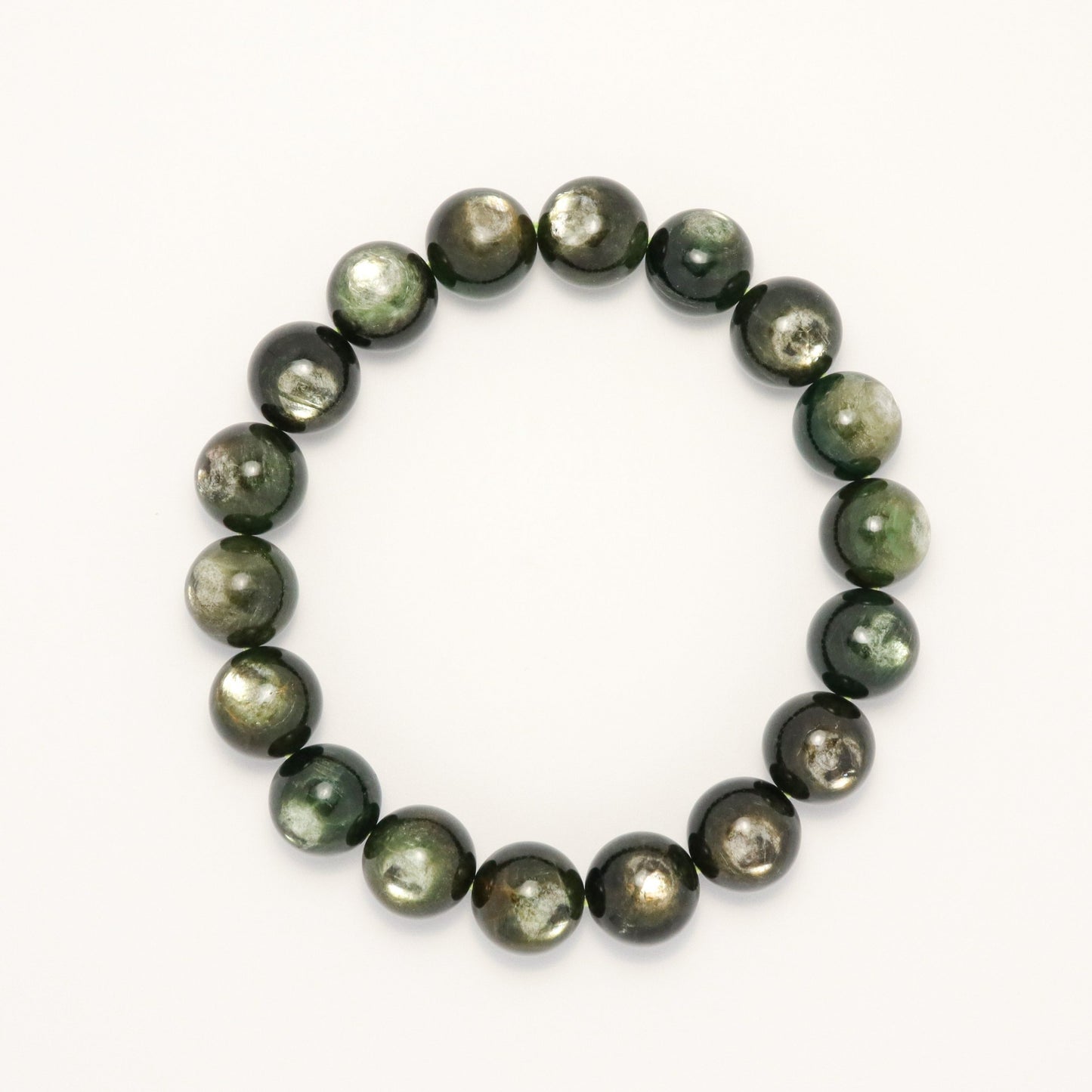 Green Supreme - High Grade Cat Eye Green Lepidolite Bracelet
