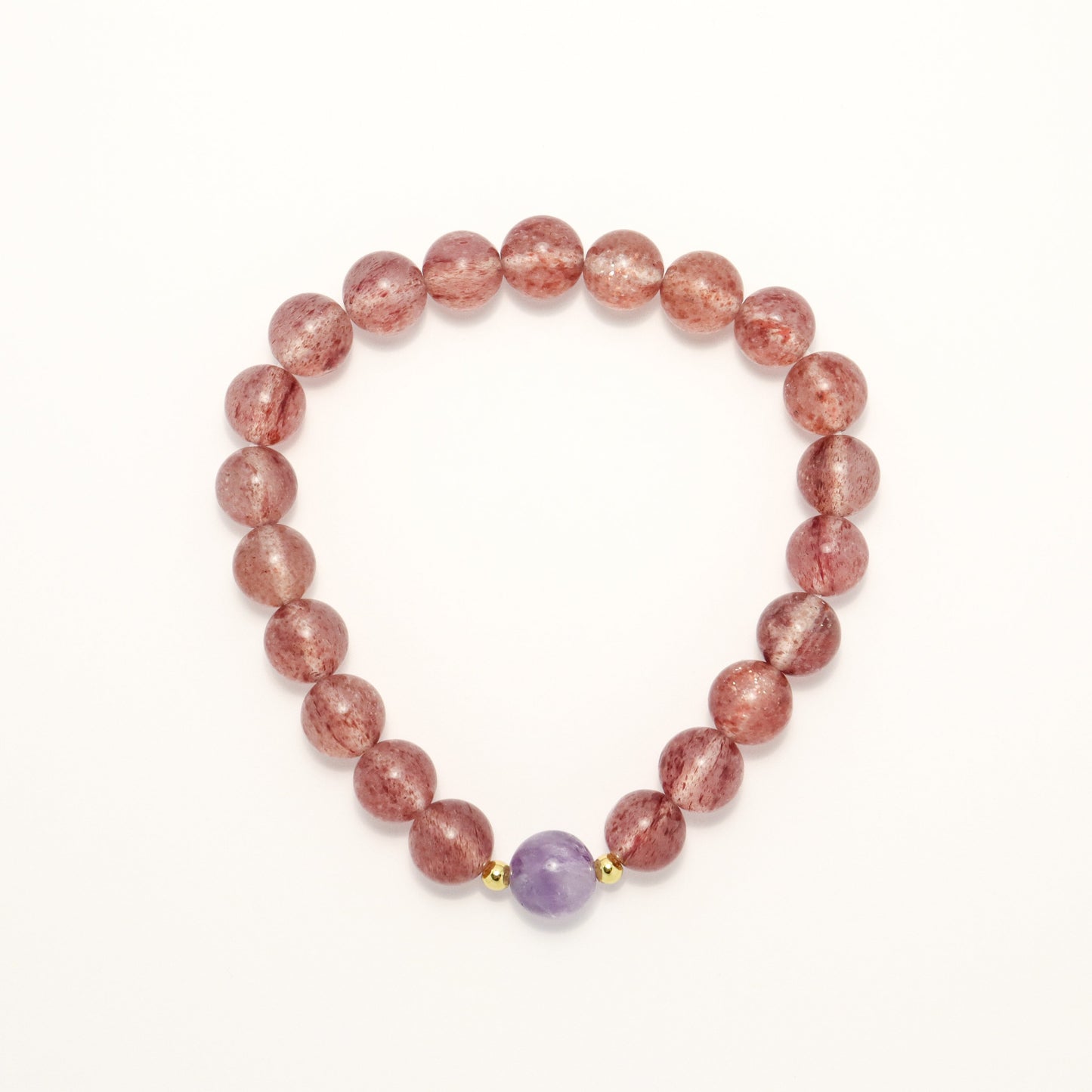 Crystal Love - Bracelet - Lavender Amethyst & Strawberry Quartz