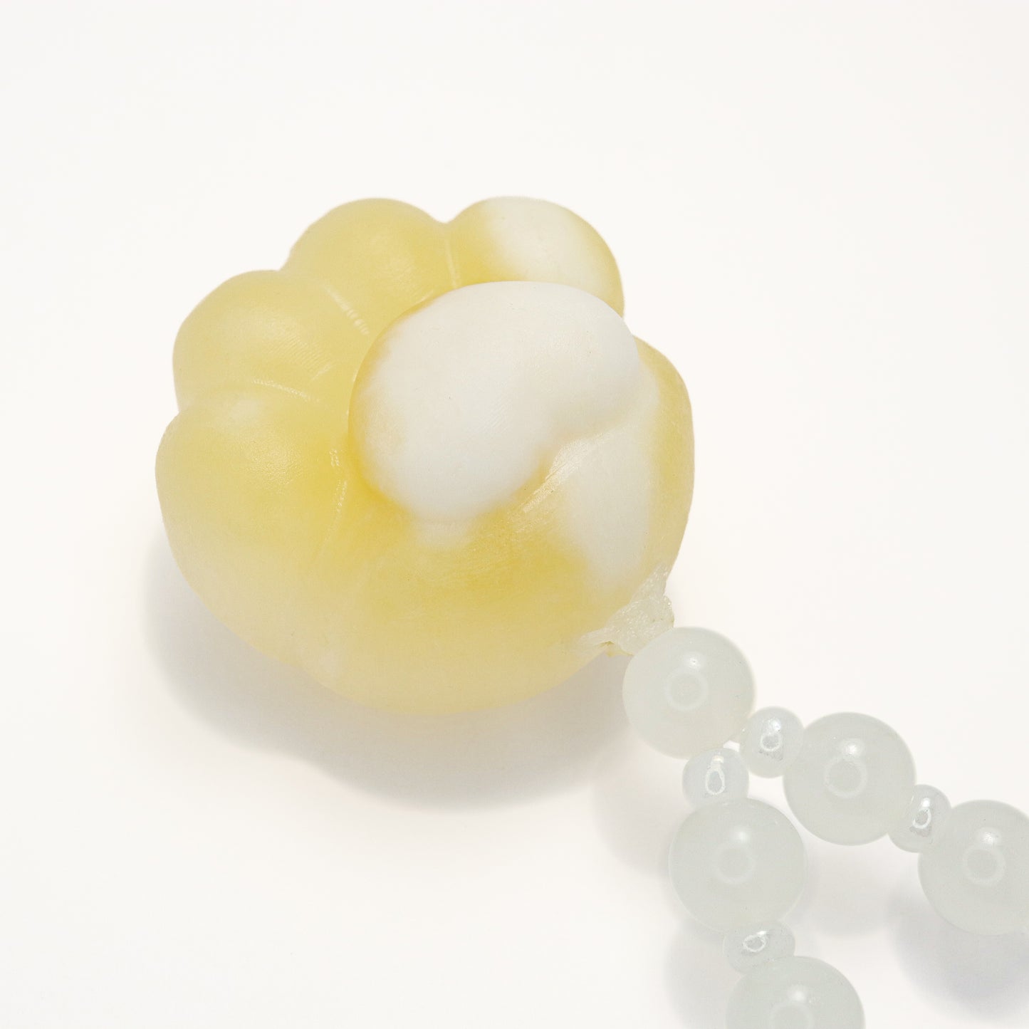 Fortune Cat Paw - Milky Yellow She Tai Cui Jade Hand Pieces / Sculpture Ornament