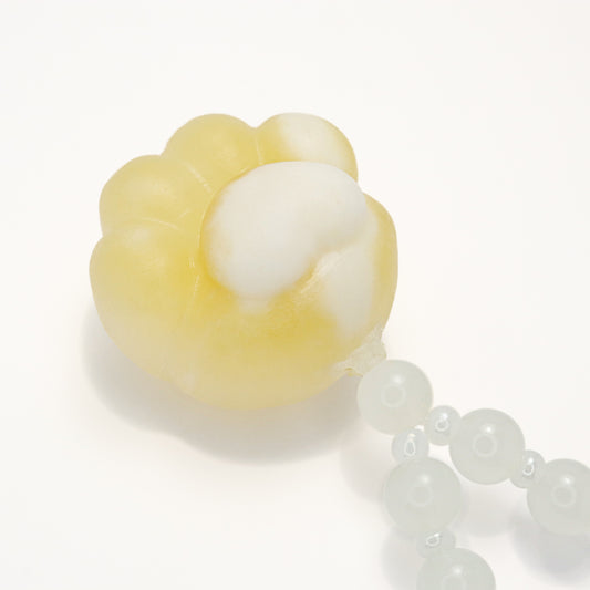 Fortune Cat Paw - Milky Yellow She Tai Cui Jade Hand Pieces / Sculpture Ornament