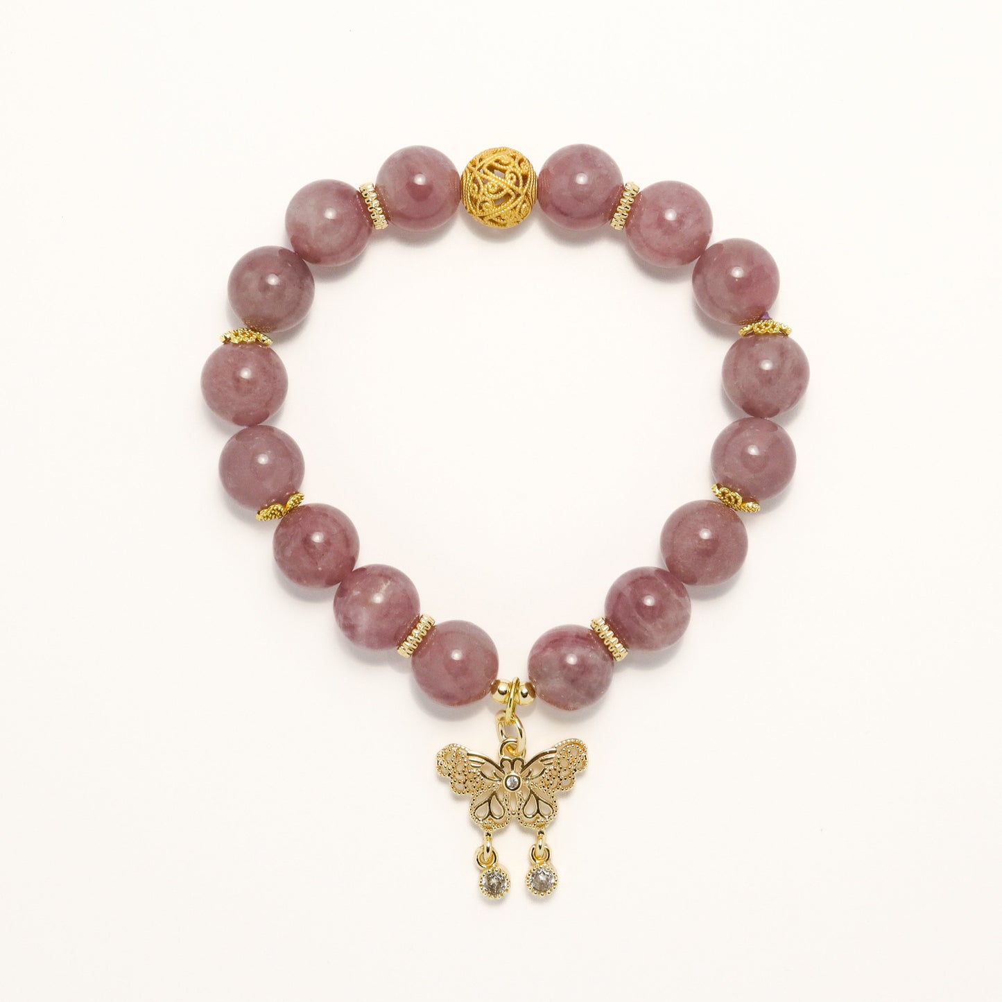 Papilio Dardanus - Purple Madagascar Rose Quartz Bracelet