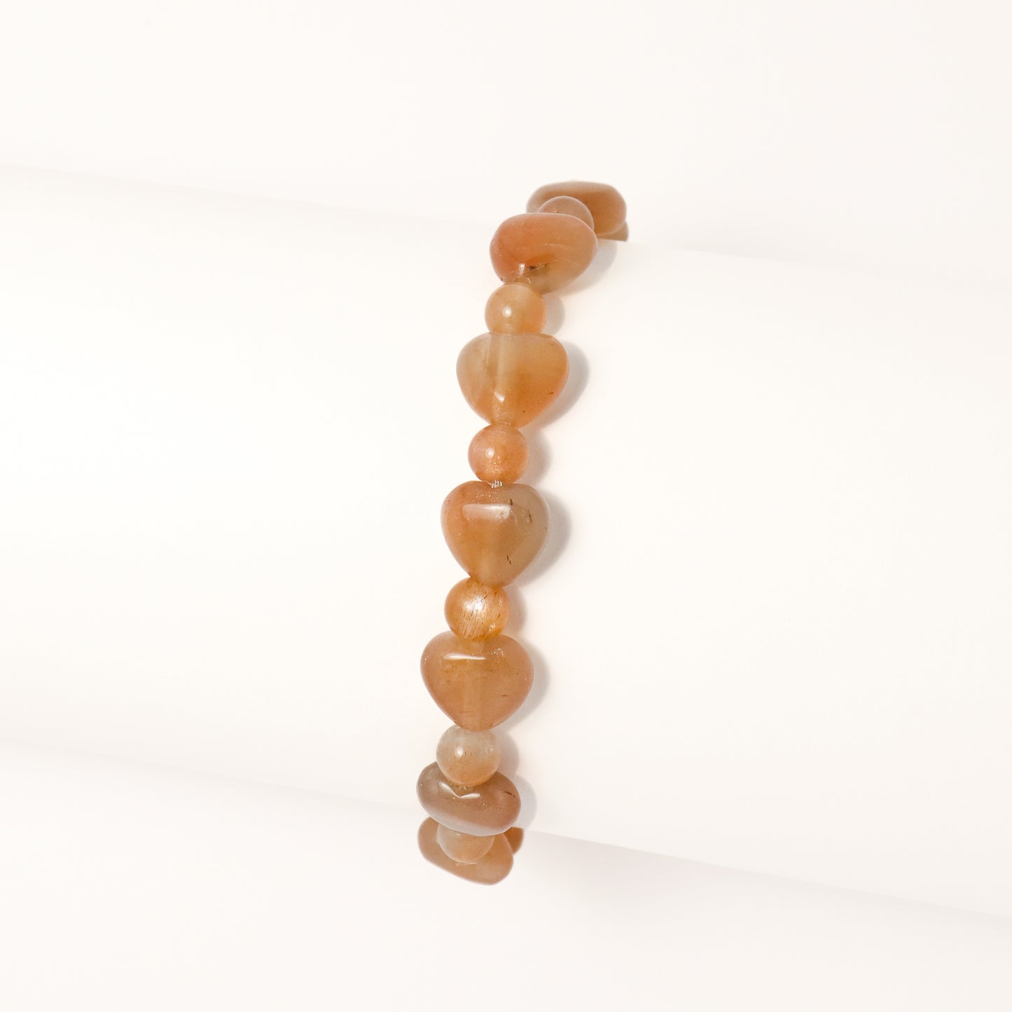 Love the Moon Light - Heart Shape Orange Moonstone Bracelet
