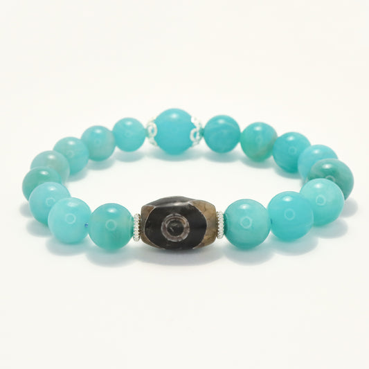 God's Gift - Amazonite & Dzi Bracelet