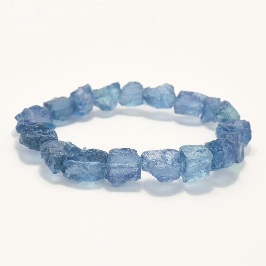 Caribbean Sea Mystery III - Aquamarine Raw Stone Bracelet