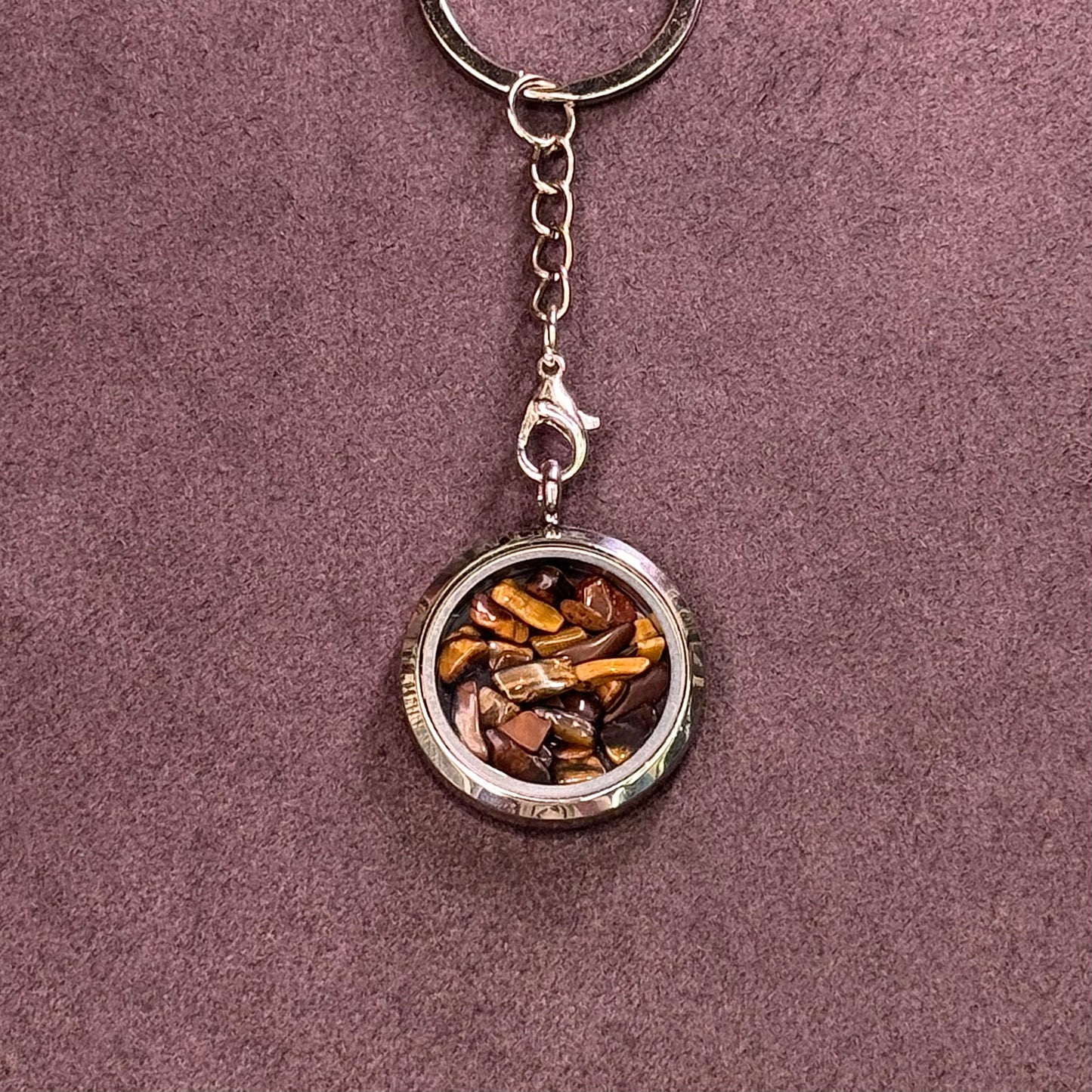 Crystal Chip Glass Pendant Keychain 水晶钥匙链 - Pocket Energy Charm
