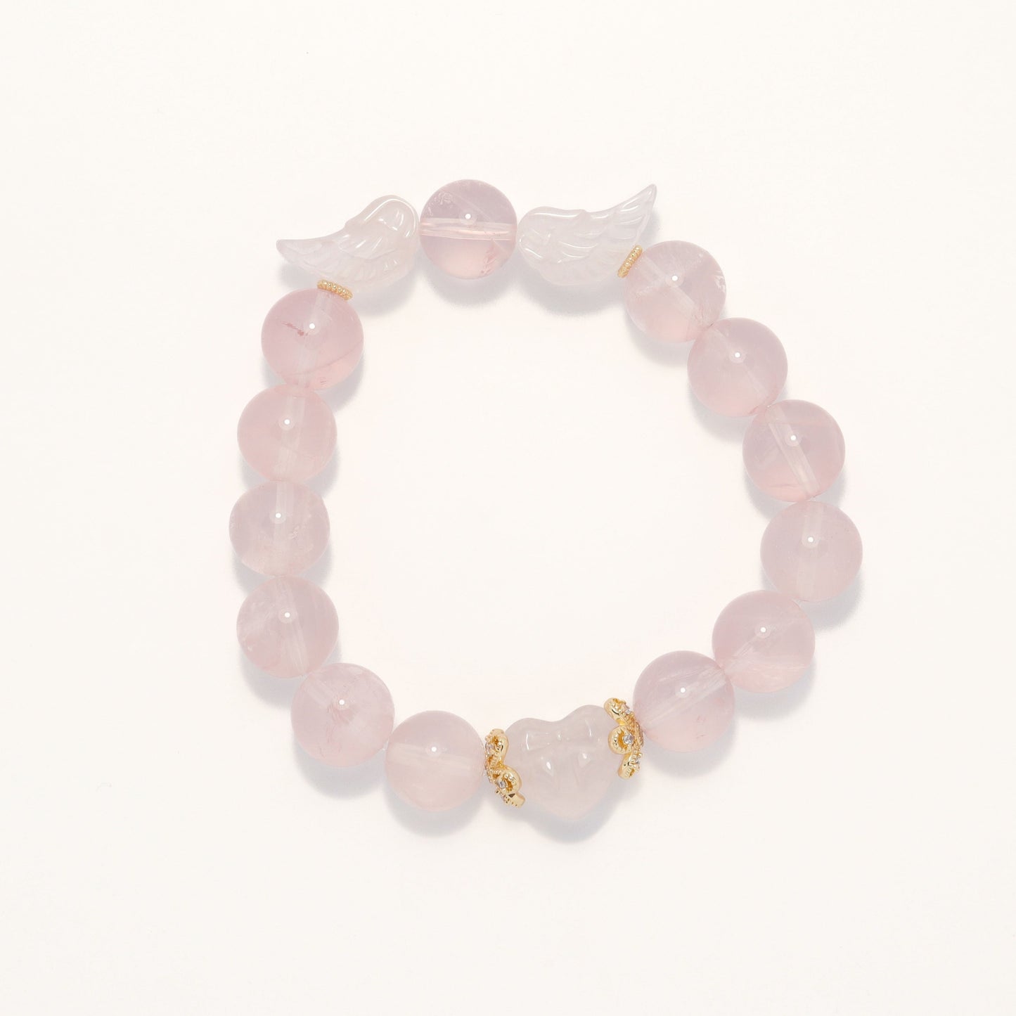 Cupid - Heart & Wings Rose Quartz Bracelet