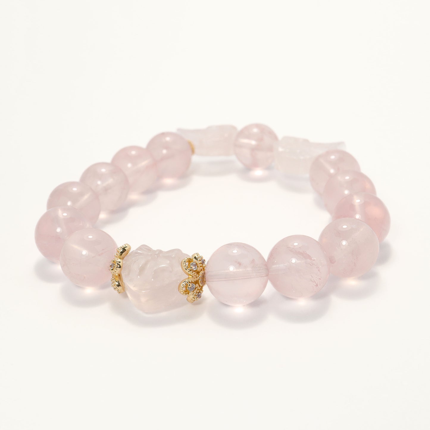 Cupid - Heart & Wings Rose Quartz Bracelet