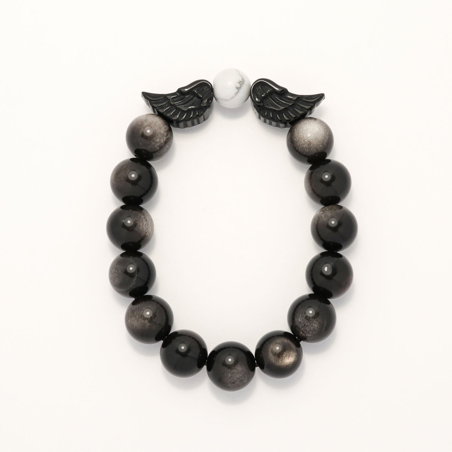 Dark Knight Angle - Silver Shine Obsidian Bracelet
