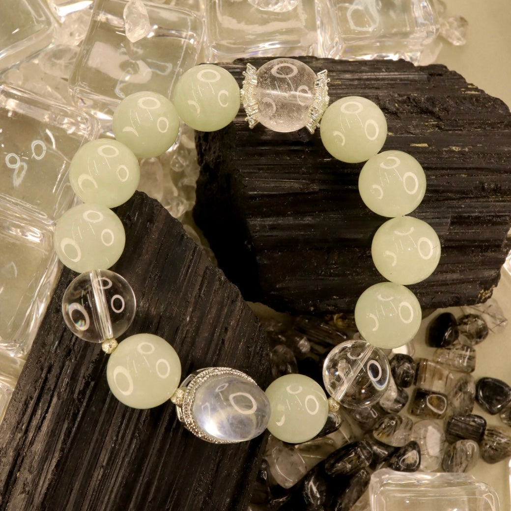 Aquamarine & Clear Quartz Bracelet - Trinity Tides Wish