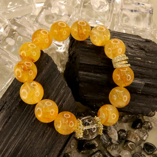 Golden Phantom Quartz & Azeztulite/Quartz Bracelet - The Alchemist’s Canvas