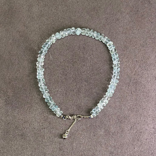 Raw Aquamarine & S925 Silver Bracelet 原矿海蓝宝 s925银 - Ocean Essence 海蓝清境