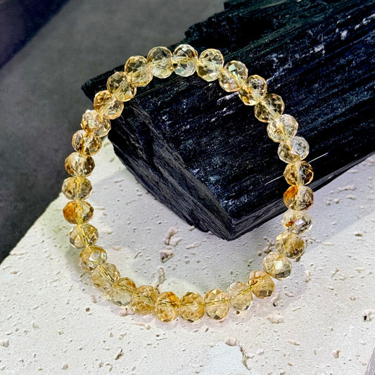 Faceted Citrine Bracelet 黄水晶钻切 - Golden Sparkle 金色闪耀
