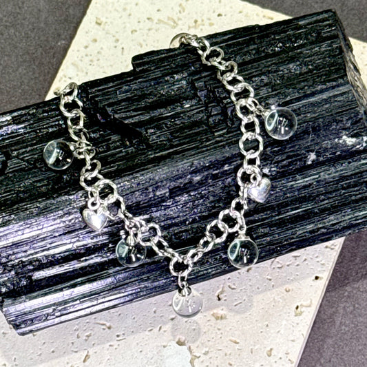 Clear Quartz Bubble Bead Bracelet 白水晶 钛钢 - Crystal Bubbles 晶透泡泡