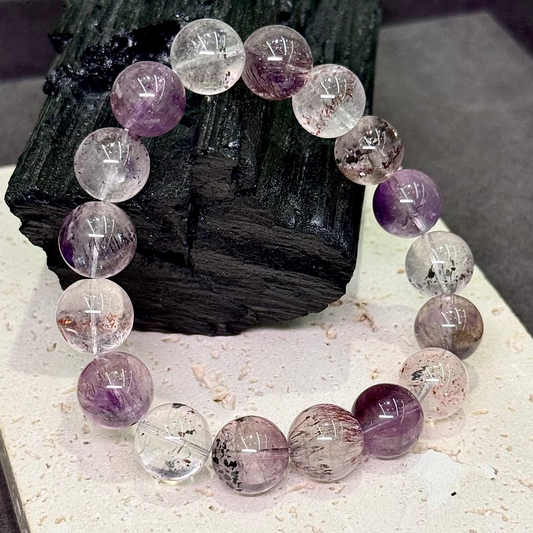 Super Seven Bracelet 一线天 烟花 彼岸花 毒液半盆 金草莓 黑加仑 超七水晶 - Gothic Starry River 哥特星河