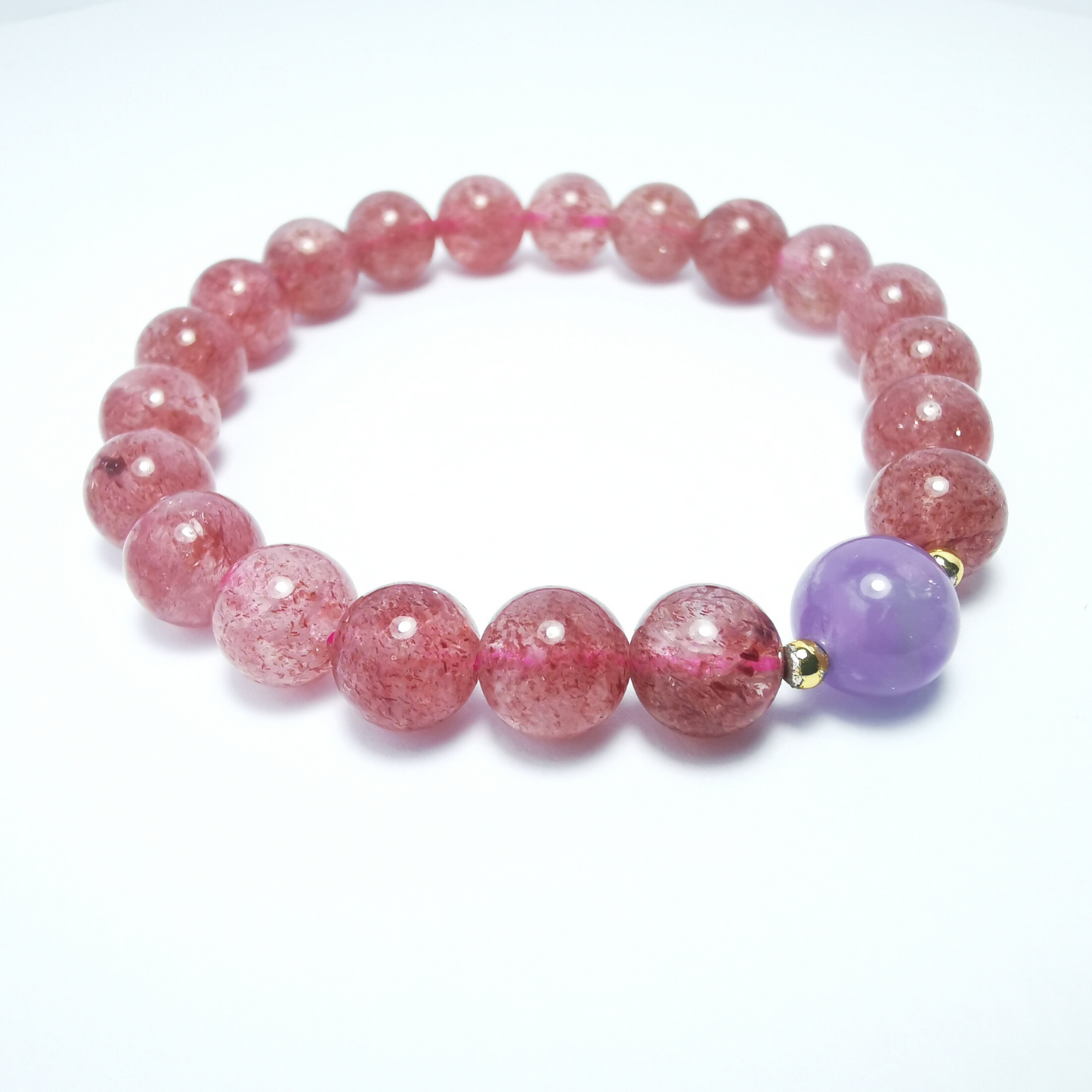 Crystal Love - Bracelet - Lavender Amethyst & Strawberry Quartz