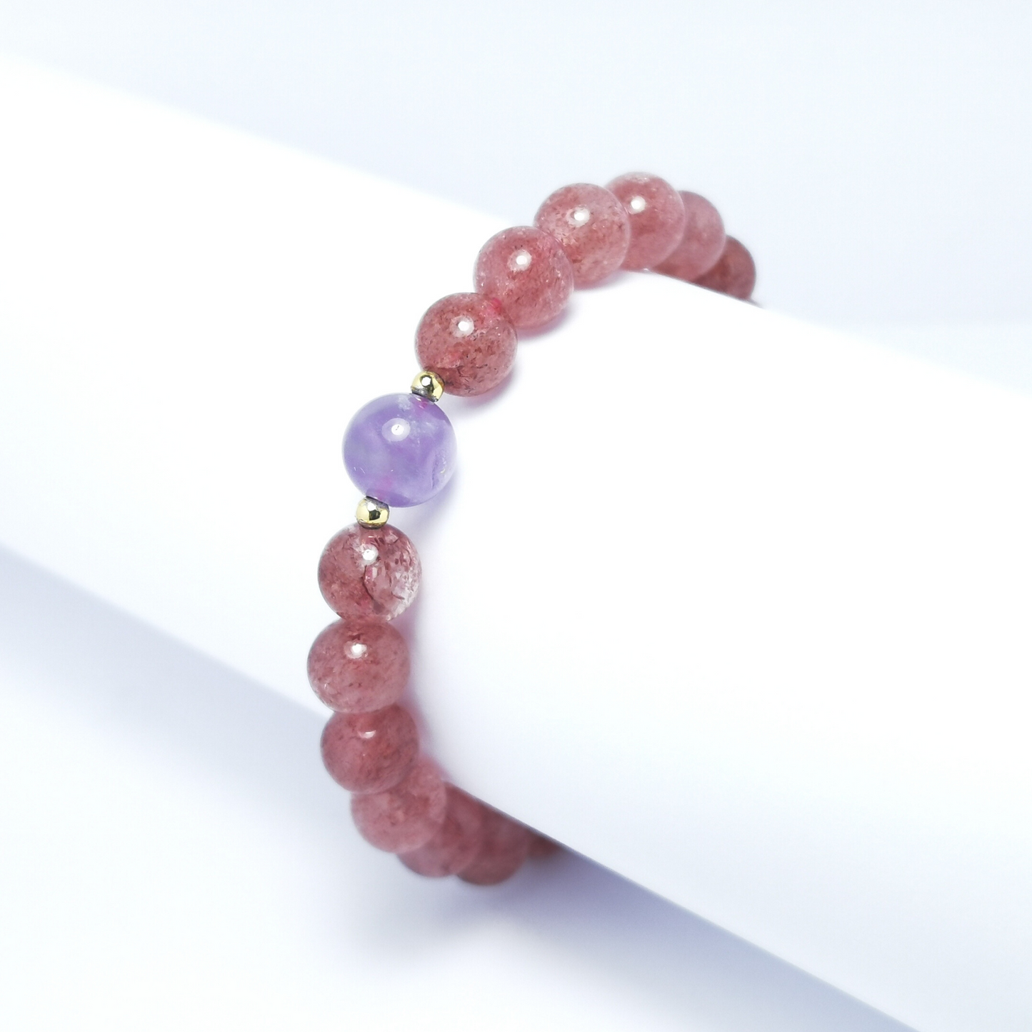 Crystal Love - Bracelet - Lavender Amethyst & Strawberry Quartz