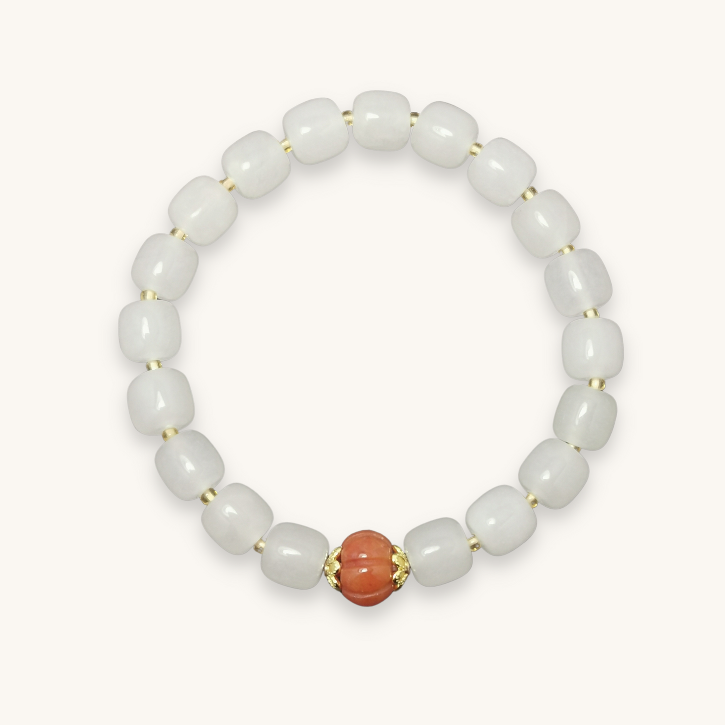 Full House - South Red Agate & White Aventurine Bracelet