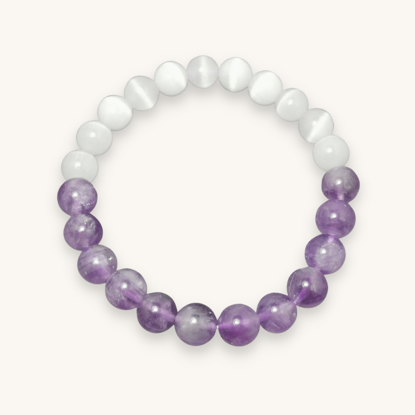 The Future - Lavender Amethyst & White Cat Eye Bracelet