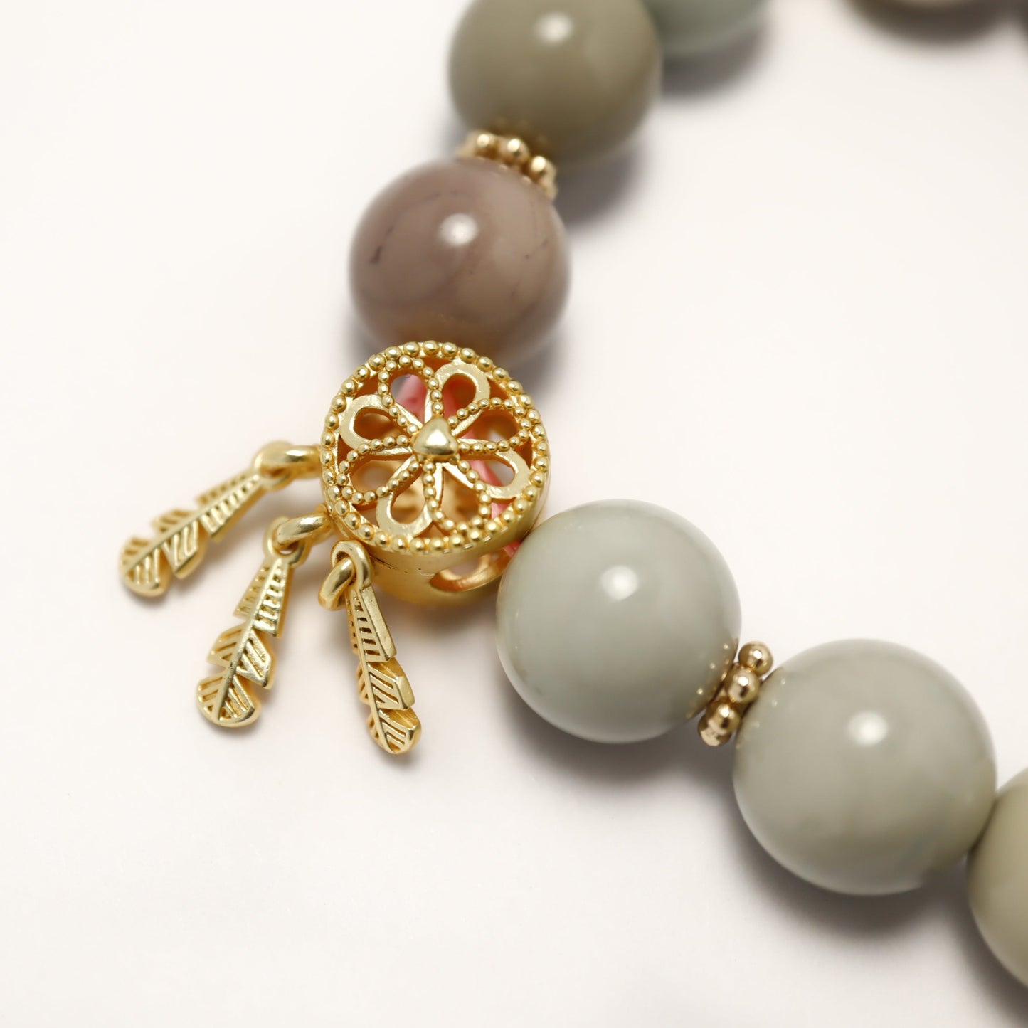 Hello Kitty & Wind Bell - Alashan Agate Gold Plated Bracelet