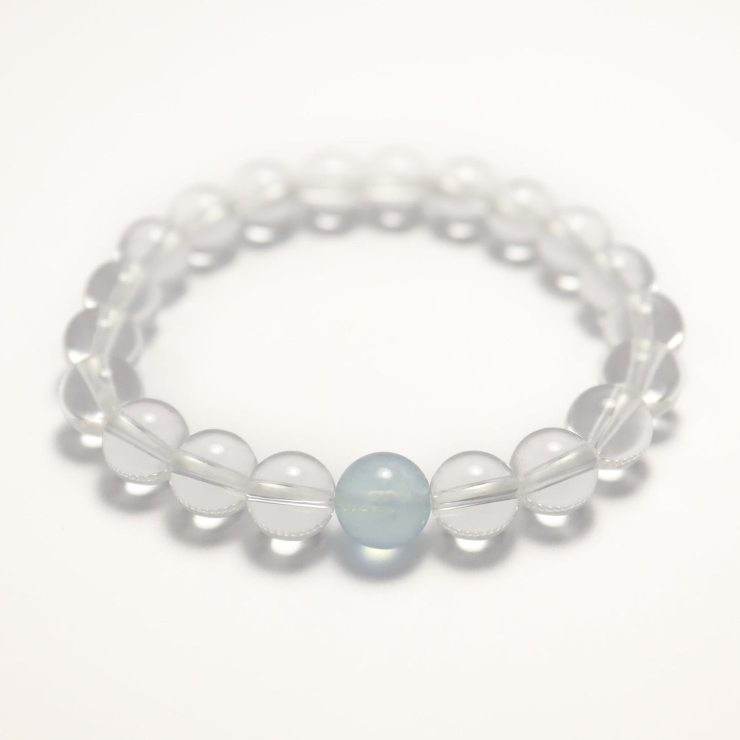 Tranquil Ocean - Clear Quartz & Aquamarine Bracelet