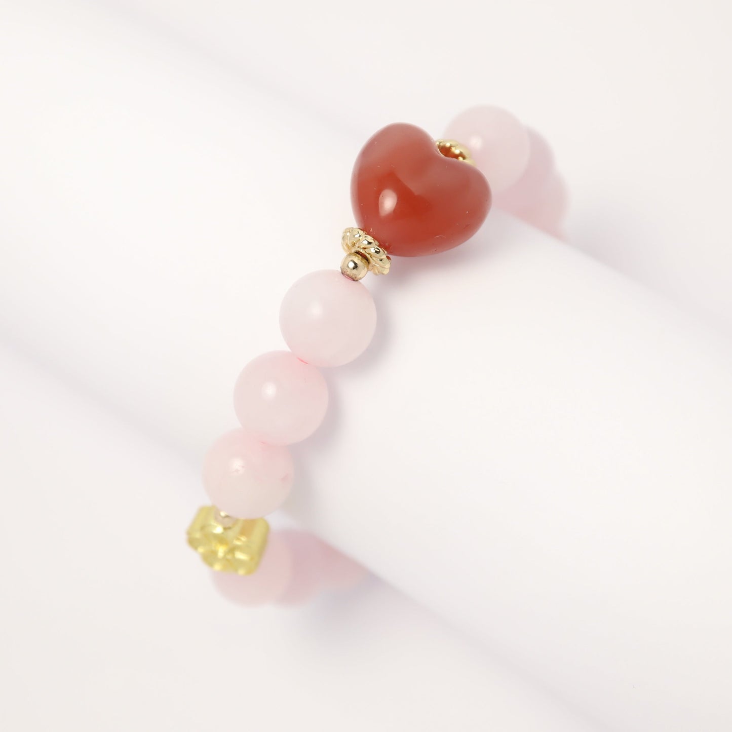 My Heart Forever - Red Agate & Rose Quartz Bracelet