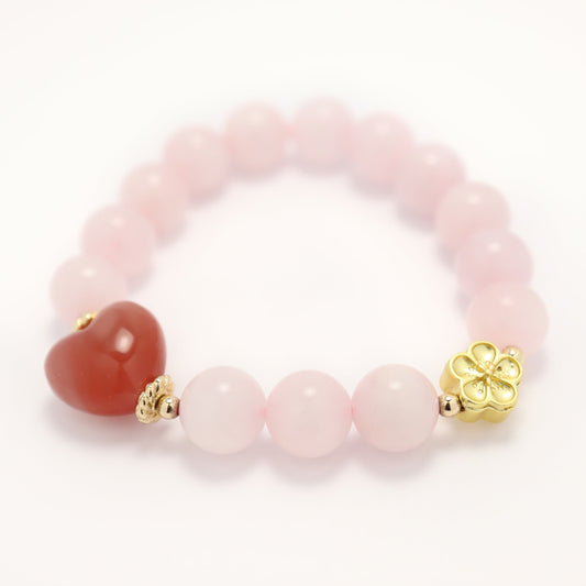 My Heart Forever - Red Agate & Rose Quartz Bracelet