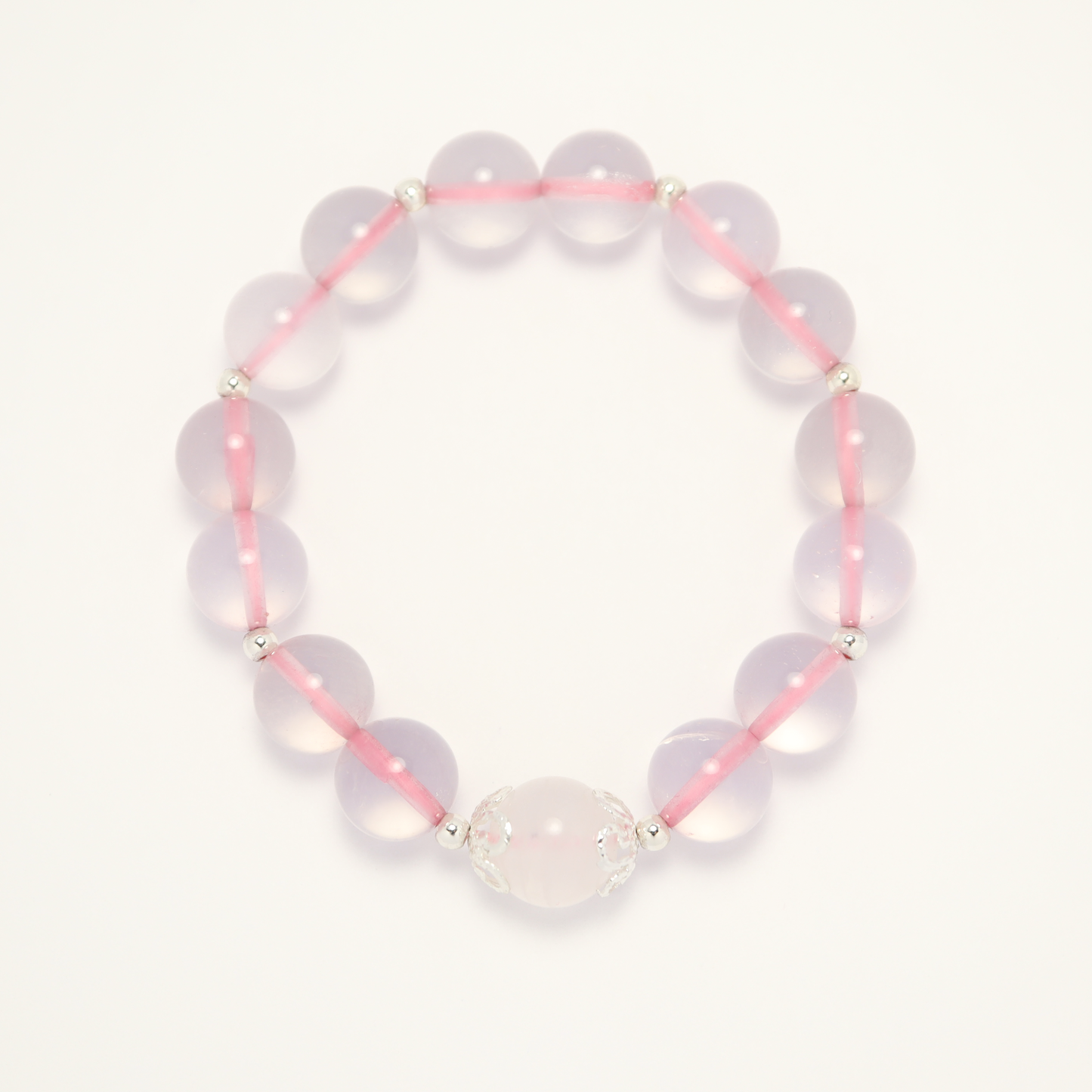 Rose Moon - Clear Mozambique Rose Quartz & Moonstone Bracelet